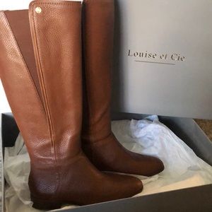 NWT Louise et Cie Tall Brown Leather Riding Boots